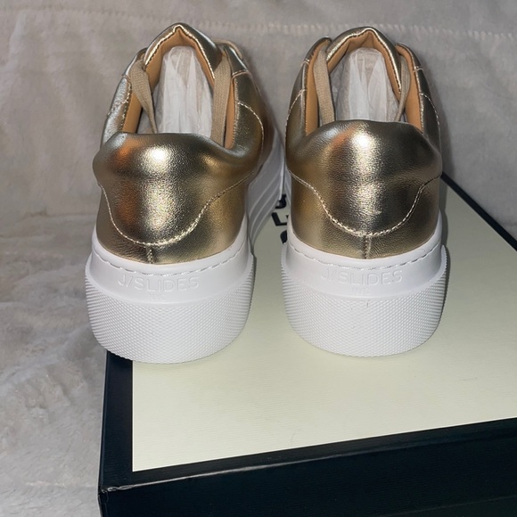 NWT J/SLIDES AMANDA Gold Leather - Picture 10 of 15